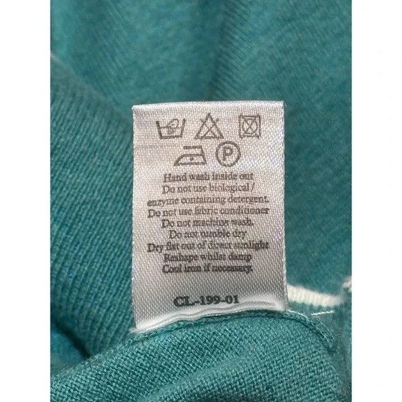 N.Peal London Aqua Blue Cotton-Cashmere Tee (NWOT) – Size S - Picture 5 of 5